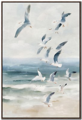 36" x 24" Shoreline Soar 2 Coastal Canvas Framed