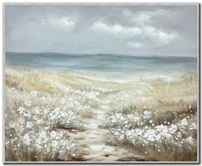 40" x 50" Dunes in Bloom Coastal Canvas Framed