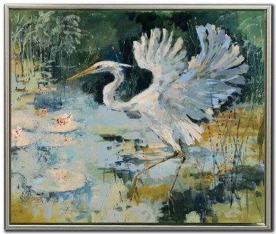 20" x 24" Shoreline Bird 2 Coastal Canvas Framed
