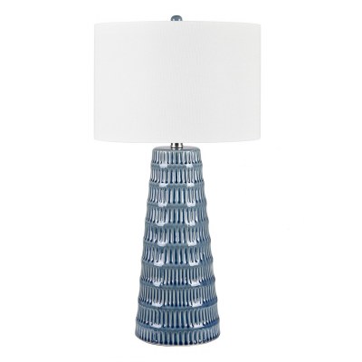 27" Dark Blue Texture Cone Table Lamp