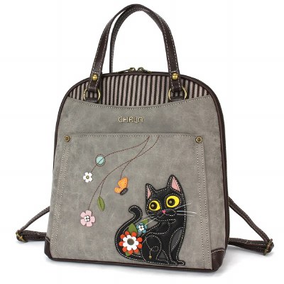 10" Black Cat Convertible Backpack Purse