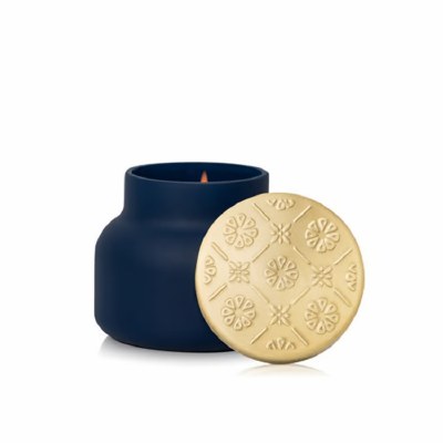 8 Oz Volcano Fragrance Navy Artisan Glass Candle Jar