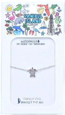 7" Stainless Steel Sea Turtle Bracelet