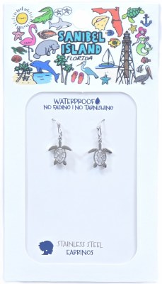 Stainless Steel Sea Turtle Earrings
