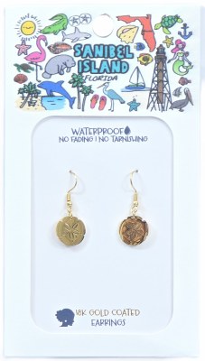 Gold Sand Dollar Earrings