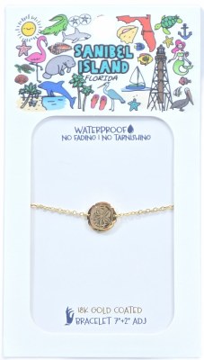 7" Gold Sand Dollar Bracelet