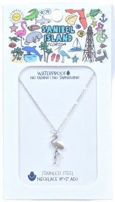 18" Stainless Steel Flamingo Necklace