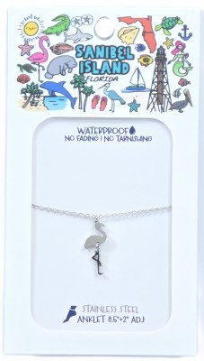 8.5" Stainless Steel Flamingo Anklet