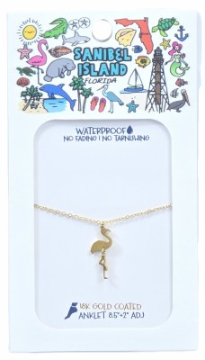 8.5" Gold Flamingo Anklet