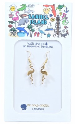 Gold Flamingo Earrings