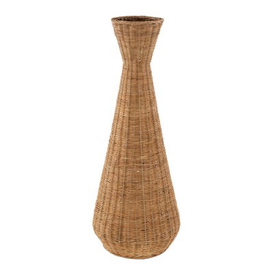 30" Brown Wicker Vase