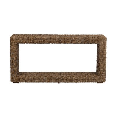 64" Brown Woven Rope Console Table