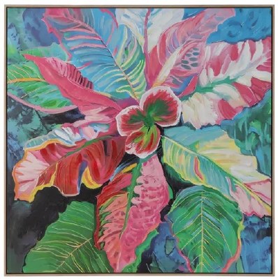 40" Sq Single Multicolor Croton Framed Canvas