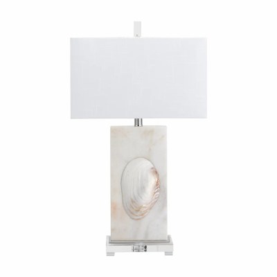29" White Marble Clam Table Lamp