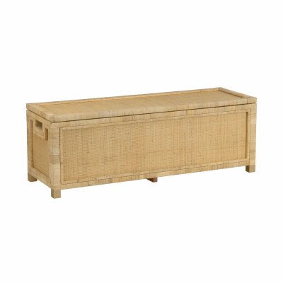 56" Natural Rattan Wrap Trunk