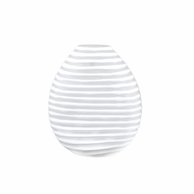 12" White Frost Lines Glass Vase