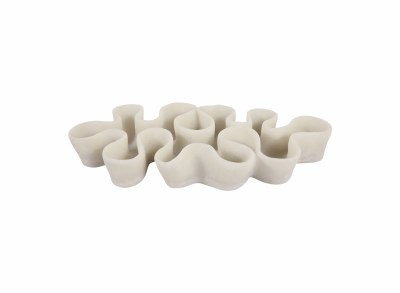 22" White Polyresin Decorative Squiggle Bowl