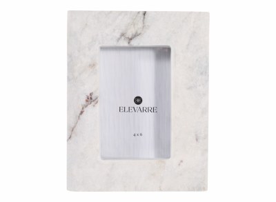 4" x 6" White Stone Photo Frame