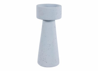 10" Blue Cement Pillar Candle Holder