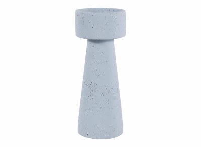 12" Blue Cement Pillar Candle Holder