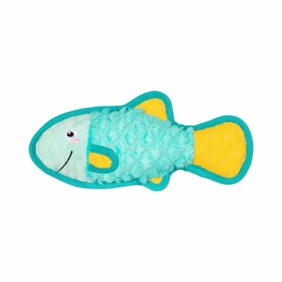 12" Aqua and Yellow Fish Dog Toy