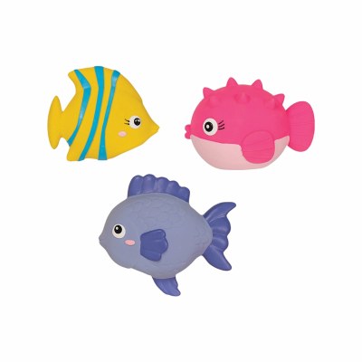 Set of Three 4" Fish Latex Dog Toys