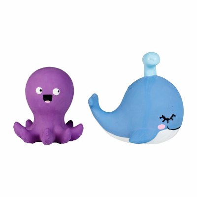 Set of Two Whale and Octopus Dog Toys