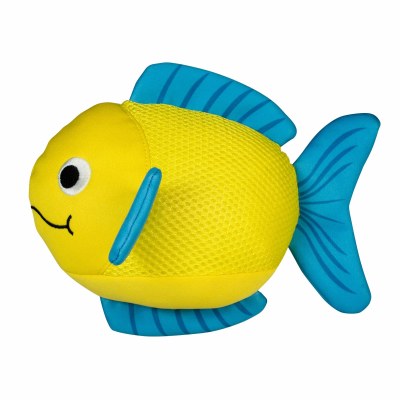 8" Blue and Yellow Fish Floating Dog Toy