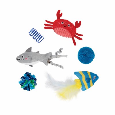 Set of Six Sealife Cat Toys