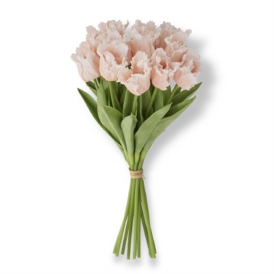 Bundle of 12 13" Faux Light Peach Real Touch Tulips