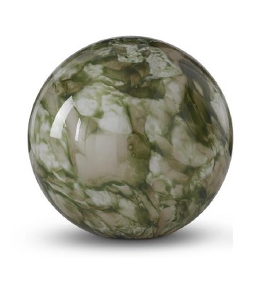 11" LED Green and White Glass Orb