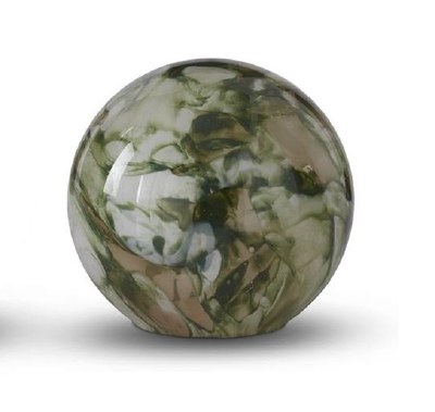 6" LED Green and White Glass Orb