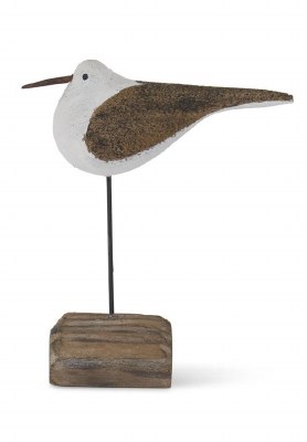 5" Brown and White Wood Seagull on Base