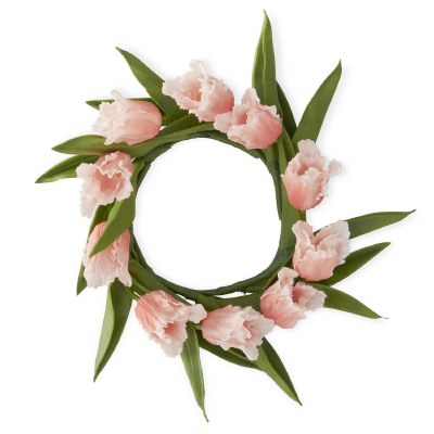 4.75" Faux Orange Real Touch Tulip Candle Ring