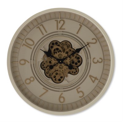 26" Round Cream Gears Clock