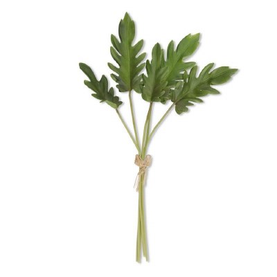 Bundle of Five 19" Faux Green Real Touch Philodendron Leaves