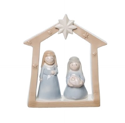 6" Multi Pastel Holy Family Nativity