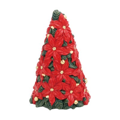10" LED Red Poinsettia Tree