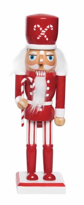 10" Red and White Candy Cane Nutcracker