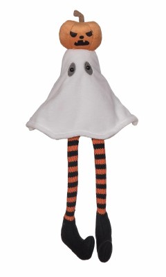 11.75" Orange and Black Leg Ghost Sitter