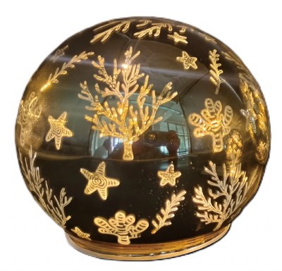 6" LED Gold Glass Orb