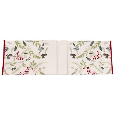 14" x 72" Holly and Berries Table Runner