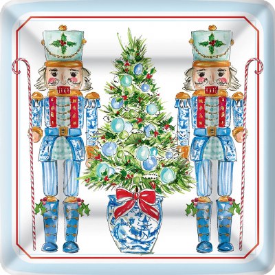 Pack of Eight 7" Round Blue Nutcrackers Paper Plates