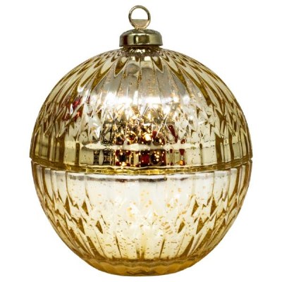 6" LED Gold Glass Ornament Figurine