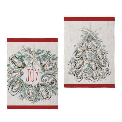 18" x 13"  "Joy" Oyster Shell Mini Coastal Garden Flag