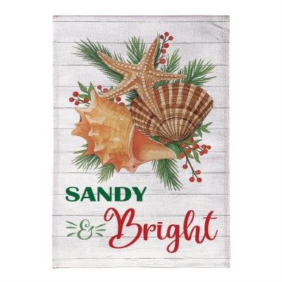 18" x 13" "Sandy & Bright" Seashell Cluster Mini Coastal Garden Flag