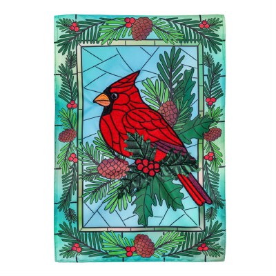 18" x 13" Cardinal on Pine Mini Garden Flag