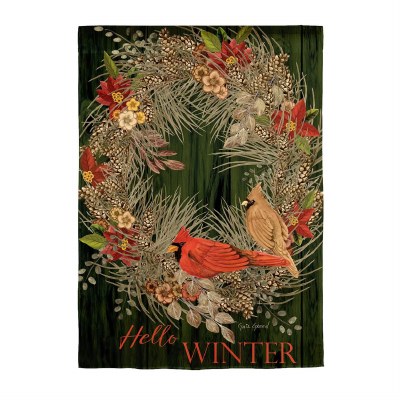 18" x 13" "Hello Winter" Cardinals Mini Garden Flag