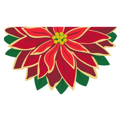 18" x 30" Poinsettia Shape Coir Doormat