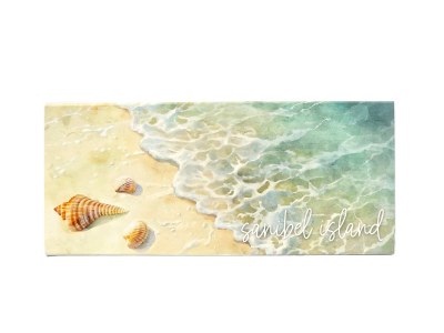 5.5" x 12" Sanibel Shore With Shells Plaque